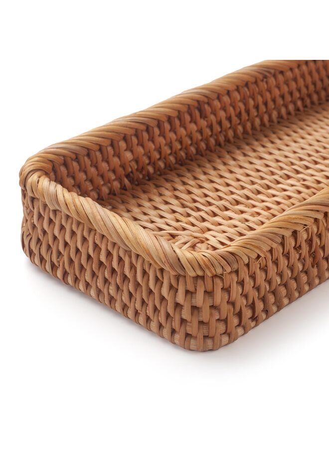 يُسلِّم صواني حمام من الخيزران، سلال خزان المرحاض، سلة تخزين مناشف اليد الطويلة الضيقة للتخزين، ديكورية (أ) - Image 4