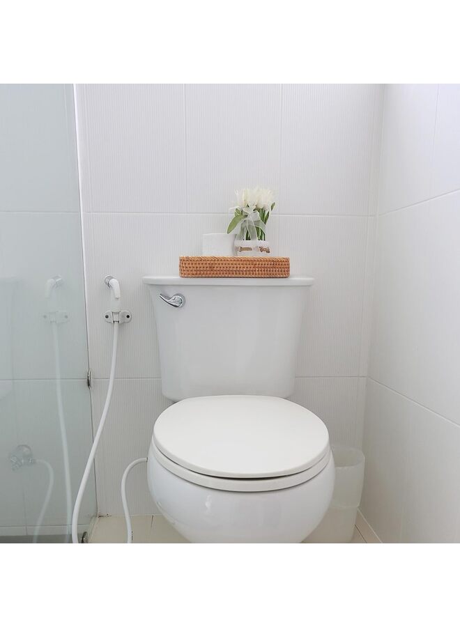 يُسلِّم صواني حمام من الخيزران، سلال خزان المرحاض، سلة تخزين مناشف اليد الطويلة الضيقة للتخزين، ديكورية (أ) - Image 5