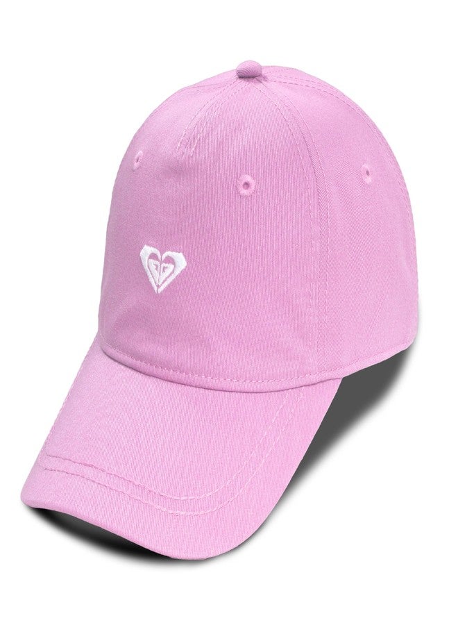 Roxy Girls' Embroidered Baseball Cap | Dad Hat | Adjustable | Sun Protection | Beach | Vacation | Cotton - Lilac - Image 1
