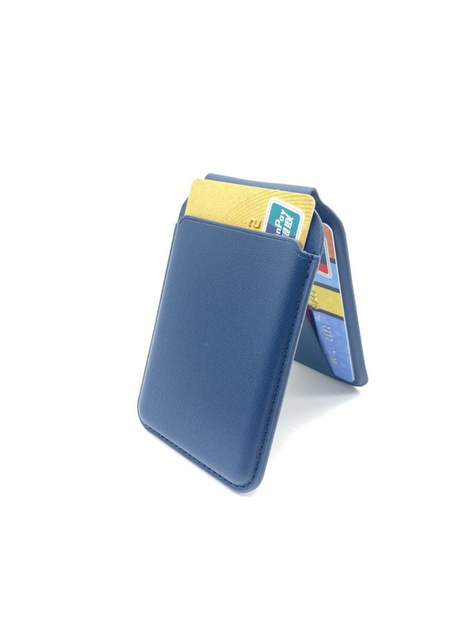 Generic - Applicable To For Apple For Iphone Mobile Phone Magnetic Card Bag MagSafe Folding Bracket IP15/14/13 Universal Card Holder-Color:[blue] Magnetic Bracket Card Package-Applicable Model:(OPP Bag) - Image 1