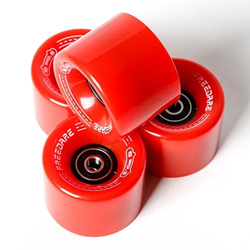 FREEDARE Skateboard Wheels 60mm 83a with Bearings and Spacers Cruiser Wheels (Red,Pack of 4) - Image 5