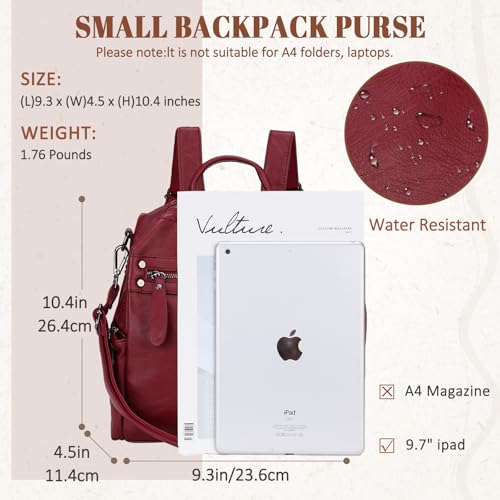 VX VONXURY Backpack Purse for Women, Soft Faux Leather Convertible Travel Daypack for Ladies with Detachable Strap - Image 2