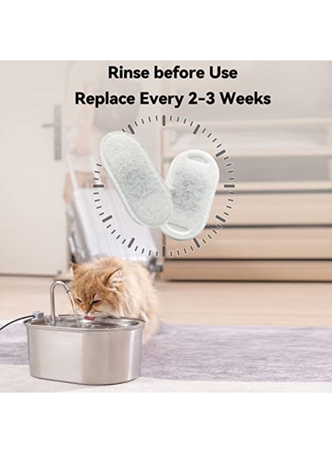 SOOFPET Stainless Steel Cat Water Fountain Filters: 8-Pack (Carbon + Foam) - Replacement for 108oz/3.2L Dog Bowl Dispenser - Image 4