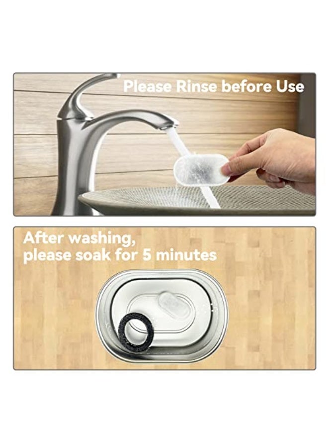 SOOFPET Stainless Steel Cat Water Fountain Filters: 8-Pack (Carbon + Foam) - Replacement for 108oz/3.2L Dog Bowl Dispenser - Image 3