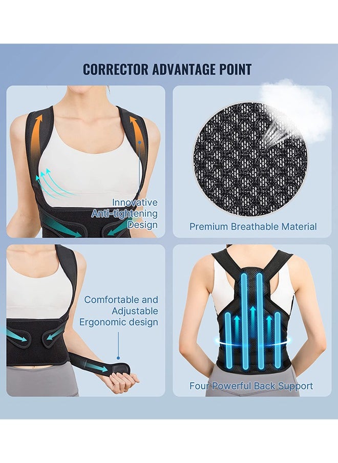 Generic - Back Brace and Posture Corrector for Women and Men Back Straightener Posture Corrector Scoliosis and Hunchback Correction Back Pain Spine Corrector Support Adjustable Posture Trainer（Size:M) - Image 1