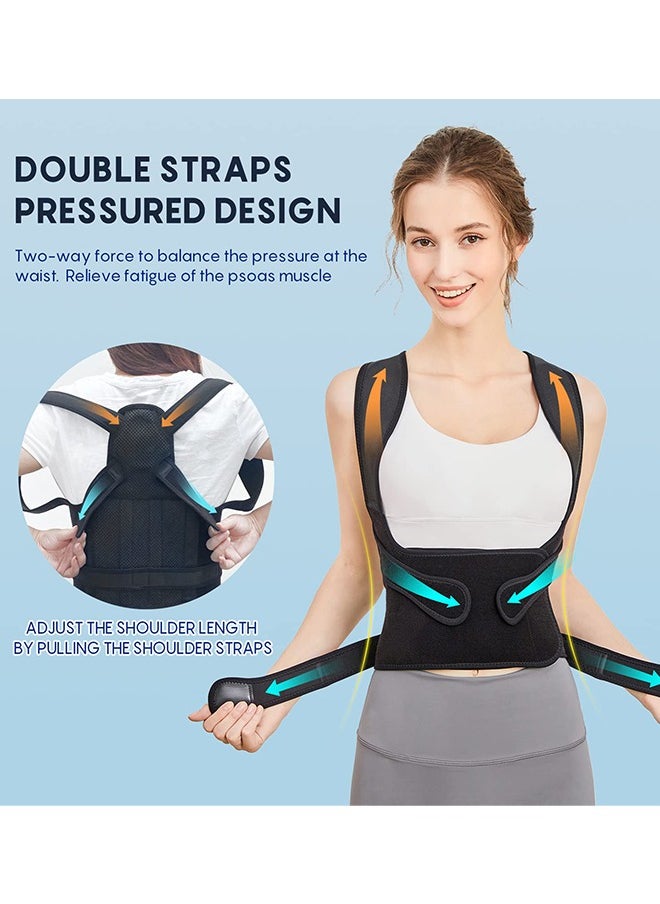 Generic - Back Brace and Posture Corrector for Women and Men Back Straightener Posture Corrector Scoliosis and Hunchback Correction Back Pain Spine Corrector Support Adjustable Posture Trainer（Size:M) - Image 1