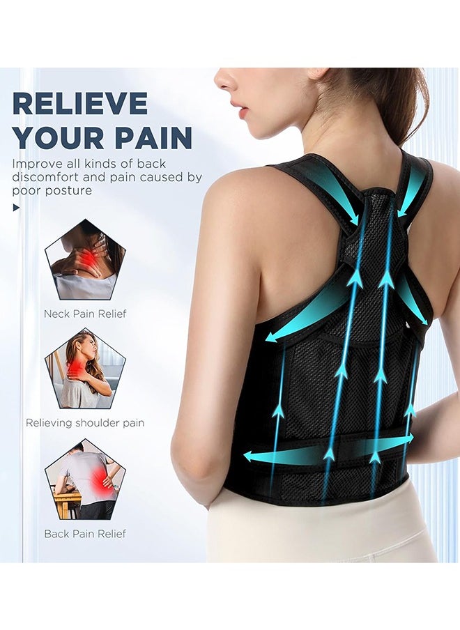 Generic - Back Brace and Posture Corrector for Women and Men Back Straightener Posture Corrector Scoliosis and Hunchback Correction Back Pain Spine Corrector Support Adjustable Posture Trainer（Size:M) - Image 1