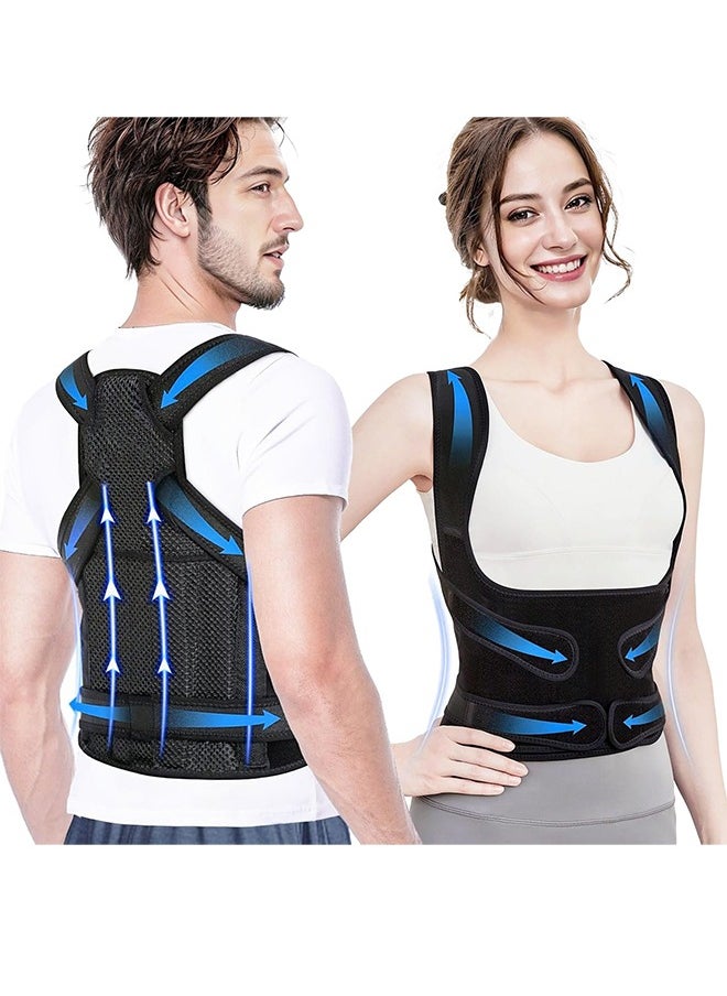 Generic - Back Brace and Posture Corrector for Women and Men Back Straightener Posture Corrector Scoliosis and Hunchback Correction Back Pain Spine Corrector Support Adjustable Posture Trainer（Size:M) - Image 1