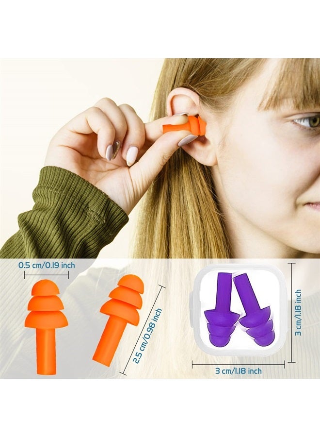 Aniann 10 Pairs Swimming Earplugs Silicone Noise Cancelling Ear Plugs Reusable Waterproof Earplugs with Case for Swimming and Sleeping, 10 Assorted Colors - Image 3