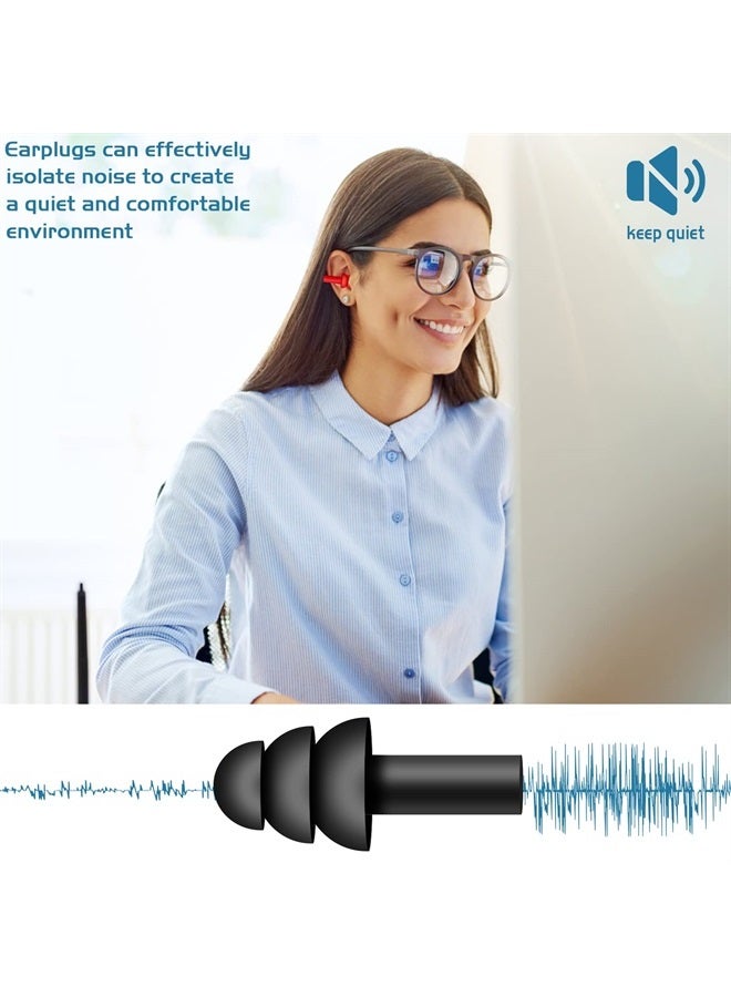 Aniann 10 Pairs Swimming Earplugs Silicone Noise Cancelling Ear Plugs Reusable Waterproof Earplugs with Case for Swimming and Sleeping, 10 Assorted Colors - Image 5