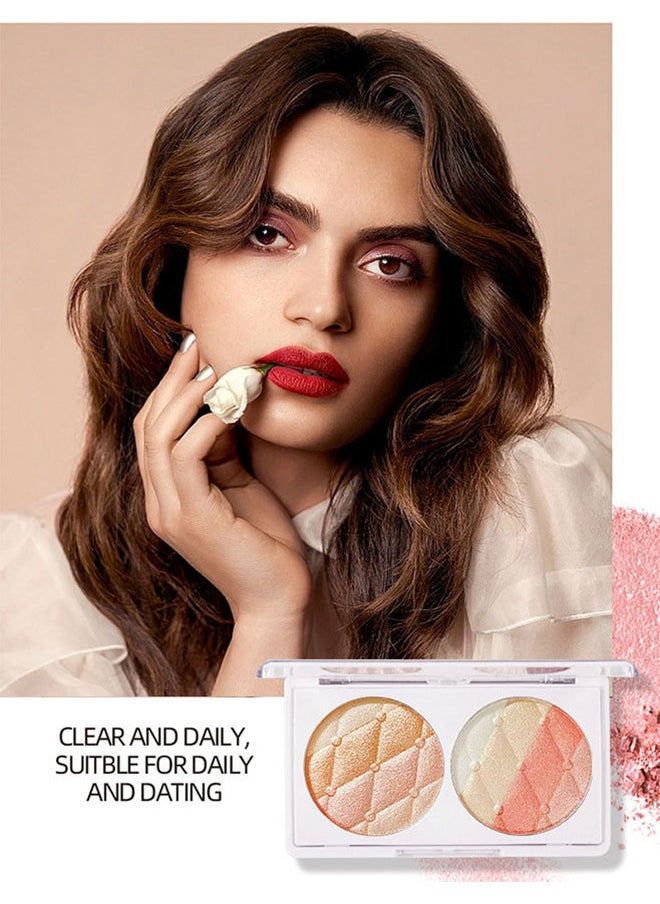 Misiou Beauty - Powder Blusher Repair Plate, Makeup Palette, Face And Body Shimmer Highlighters Powder Natural Nude Shiny Contour Concealer Palette Waterproof And Long Lasting Brilliant Lighten Skin Color - Image 1