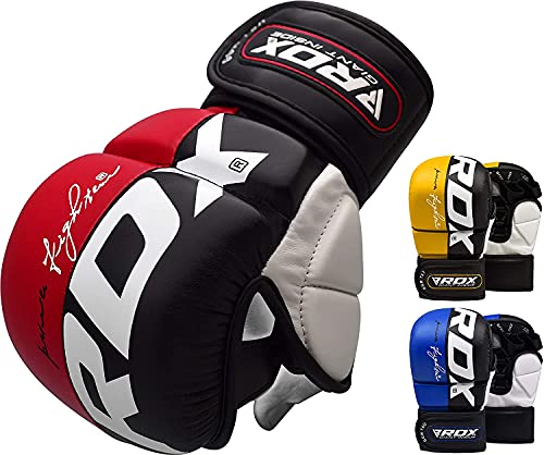 Rdx قفازات RDX MMA من جلد مايا للمصارعة والقتال في UFC - T6 كبيرة حمراء - Image 1