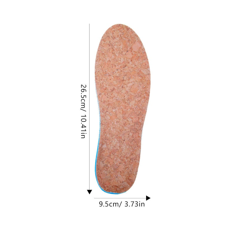 Cork Height Increase Insoles Breathable Sweat Absorbing Half Shoe Lift Pads Size 41 42 - Image 3