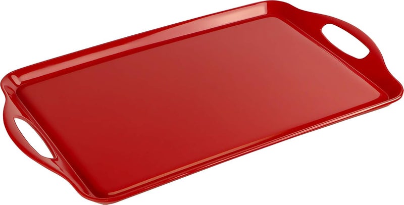 Reston Lloyd Calypso Basics Reston Lloyd Melamine ServingOttoman Handles Rectangular Tray Red - Image 1