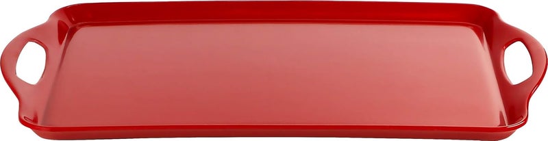 Reston Lloyd Calypso Basics Reston Lloyd Melamine ServingOttoman Handles Rectangular Tray Red - Image 2
