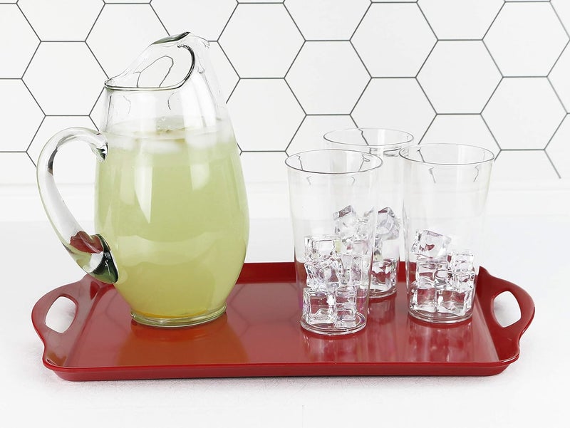 Reston Lloyd Calypso Basics Reston Lloyd Melamine ServingOttoman Handles Rectangular Tray Red - Image 5