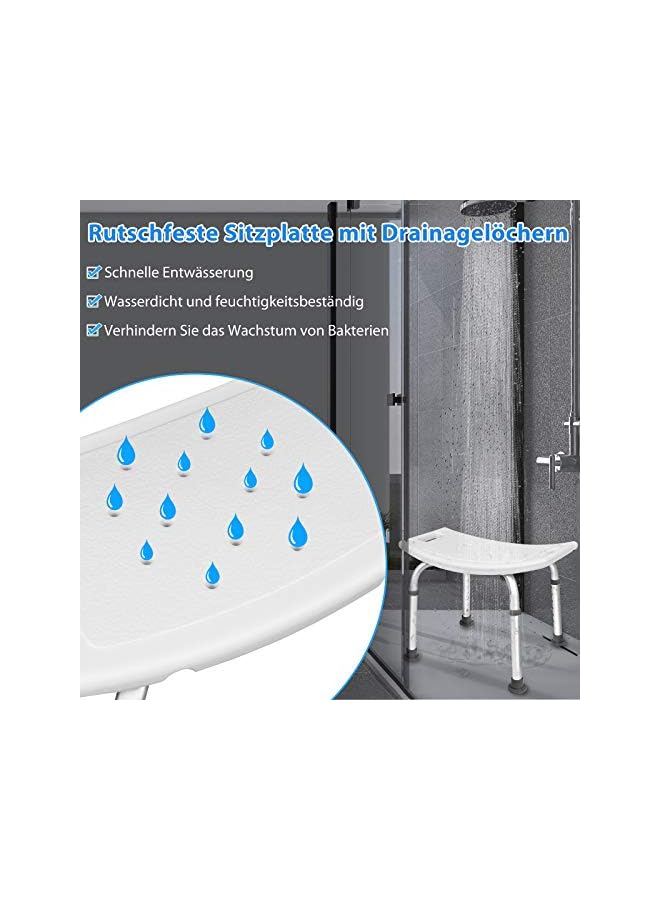 Raxoom Shower Stool Bathroom Stool Height Adjustable 38-53 cm 136 kg - Shower Stool for Seniors, Children, People with Disabilities (Shower Stool Height Adjustable - 2) - Image 5
