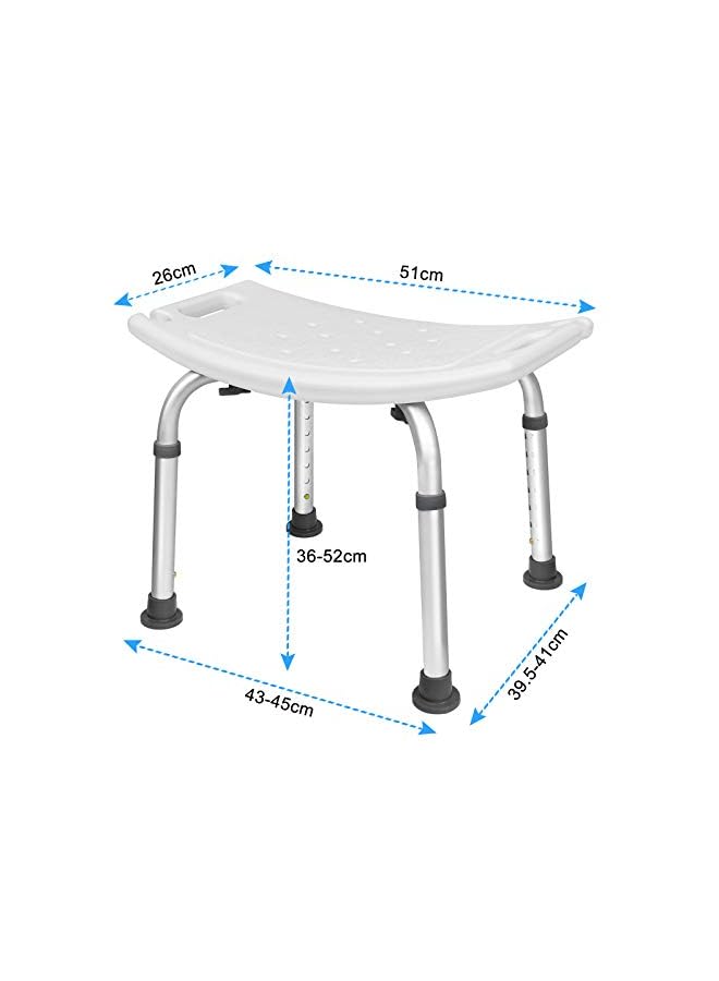 Raxoom Shower Stool Bathroom Stool Height Adjustable 38-53 cm 136 kg - Shower Stool for Seniors, Children, People with Disabilities (Shower Stool Height Adjustable - 2) - Image 3