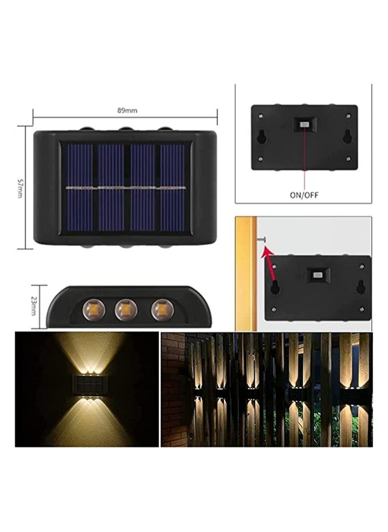DMG TECH - 2 Pack Solar Fence Lights,LED Solar Wall Lights Outdoor,Waterproof Security Night Sensor Light for Pathway Porch Yard Garage Garden Fence Walkway Driveway - Image 1