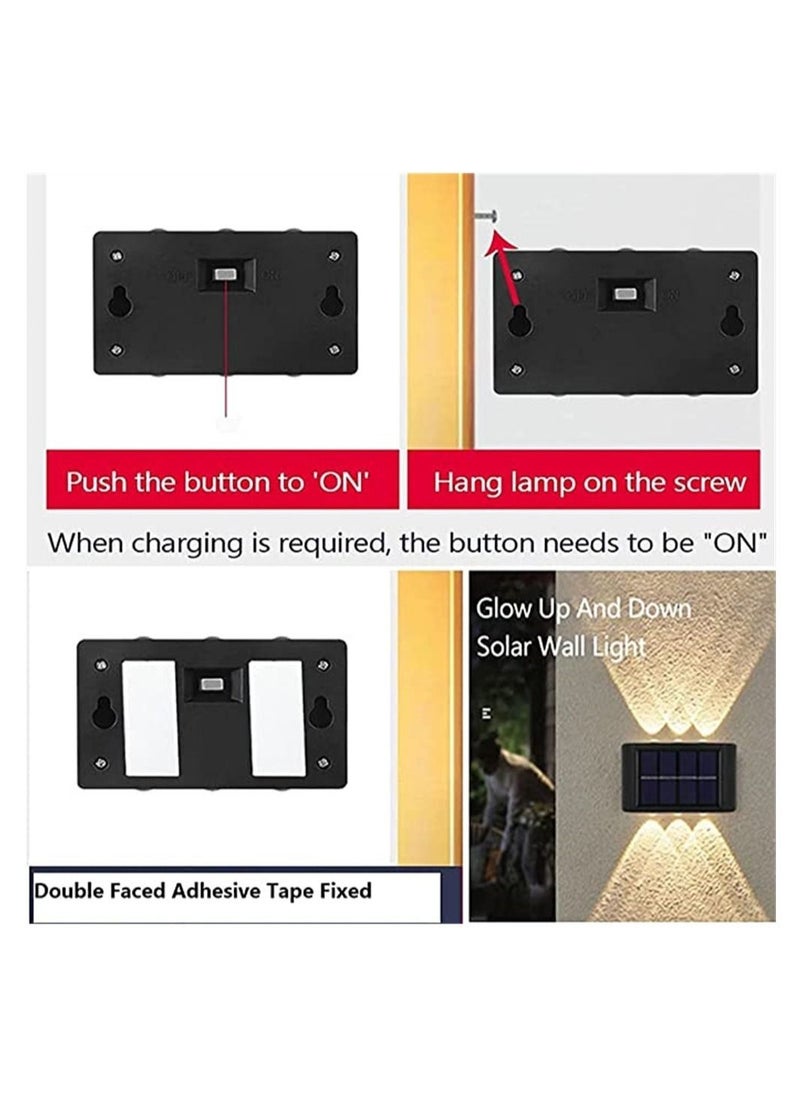 DMG TECH - 2 Pack Solar Fence Lights,LED Solar Wall Lights Outdoor,Waterproof Security Night Sensor Light for Pathway Porch Yard Garage Garden Fence Walkway Driveway - Image 1