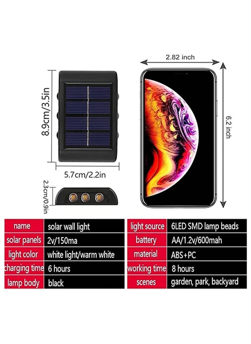 DMG TECH - 2 Pack Solar Fence Lights,LED Solar Wall Lights Outdoor,Waterproof Security Night Sensor Light for Pathway Porch Yard Garage Garden Fence Walkway Driveway - Image 1