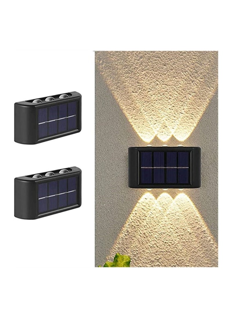 DMG TECH - 2 Pack Solar Fence Lights,LED Solar Wall Lights Outdoor,Waterproof Security Night Sensor Light for Pathway Porch Yard Garage Garden Fence Walkway Driveway - Image 1