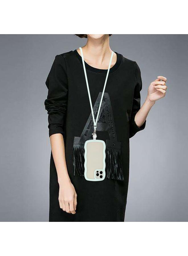 زبون جراب لهاتف iPhone 12 Pro Max Lanyard Candy Color Wave TPU شفاف لهاتف PC - Image 4