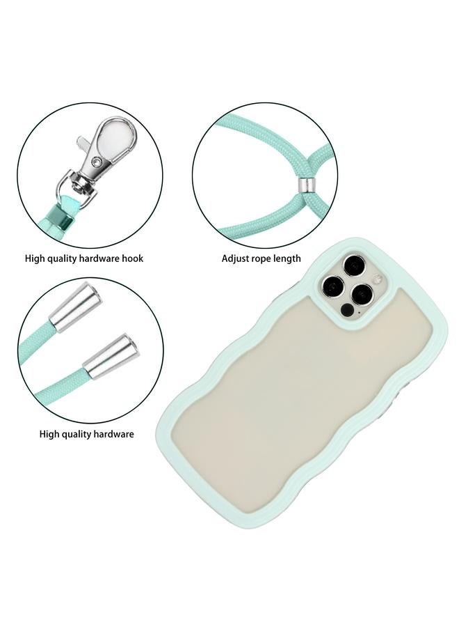 زبون جراب لهاتف iPhone 12 Pro Max Lanyard Candy Color Wave TPU شفاف لهاتف PC - Image 2