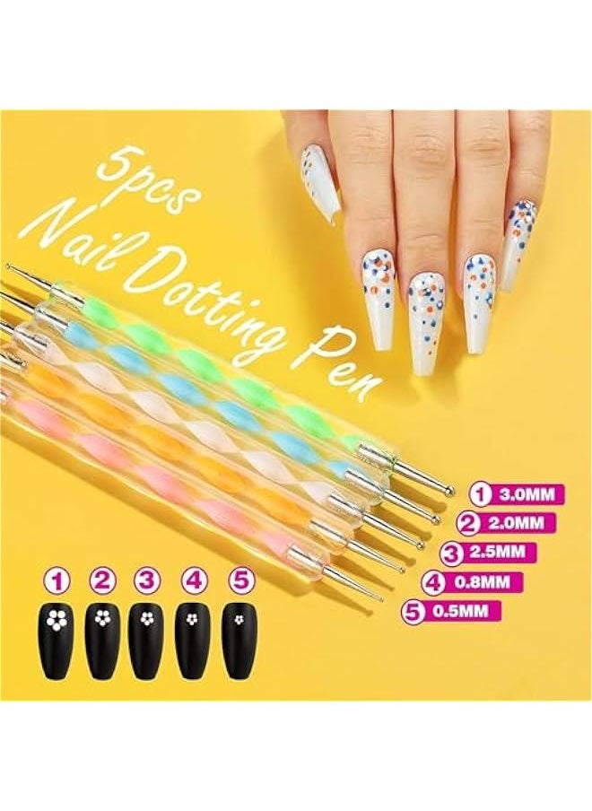 HOOKOR Nail Art Kit,Nail Design Tools Kit with Nail Art Brushes,Nail Dotting Tools,Nail Heart Glitter Sequins,Nail Foil Flakes,Nail Dust Brush,Nail Accessories Nail Design Kit for Beginner  - Image 4