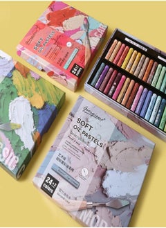 Giorgione 24-Color Heavy Pigment Oil Pastel Set – Super Soft Crayons with Scraper Tool  - Image 1