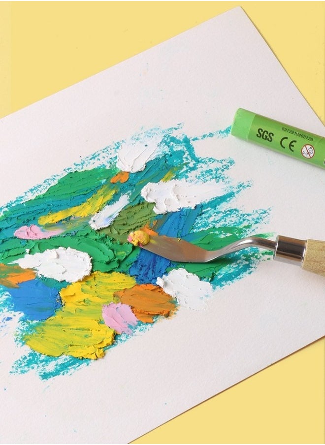 Giorgione - 24-Color Heavy Pigment Oil Pastel Set – Super Soft Crayons with Scraper Tool - Image 1