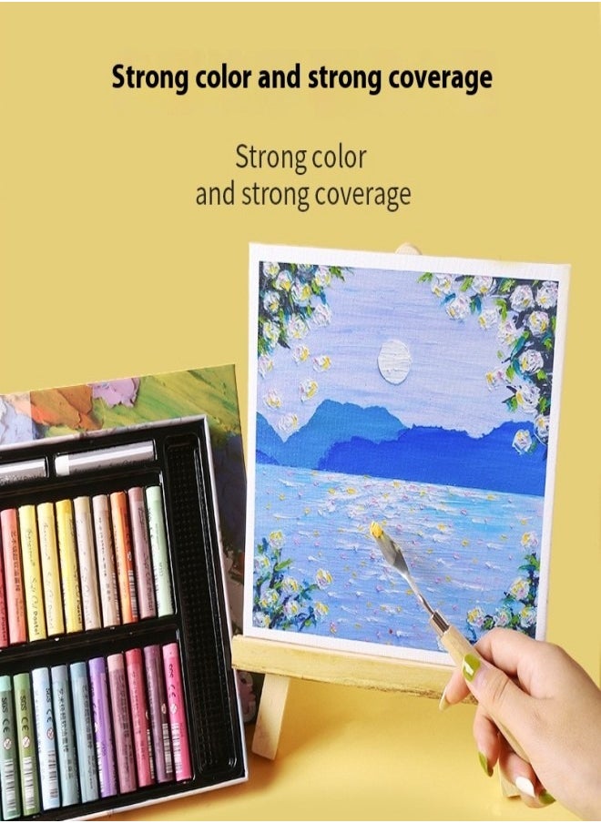 Giorgione - 24-Color Heavy Pigment Oil Pastel Set – Super Soft Crayons with Scraper Tool - Image 1