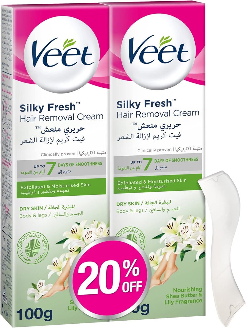 Veet Silky Fresh Hair Removal Cream with Shea Butter & Lily Scent - Image 1