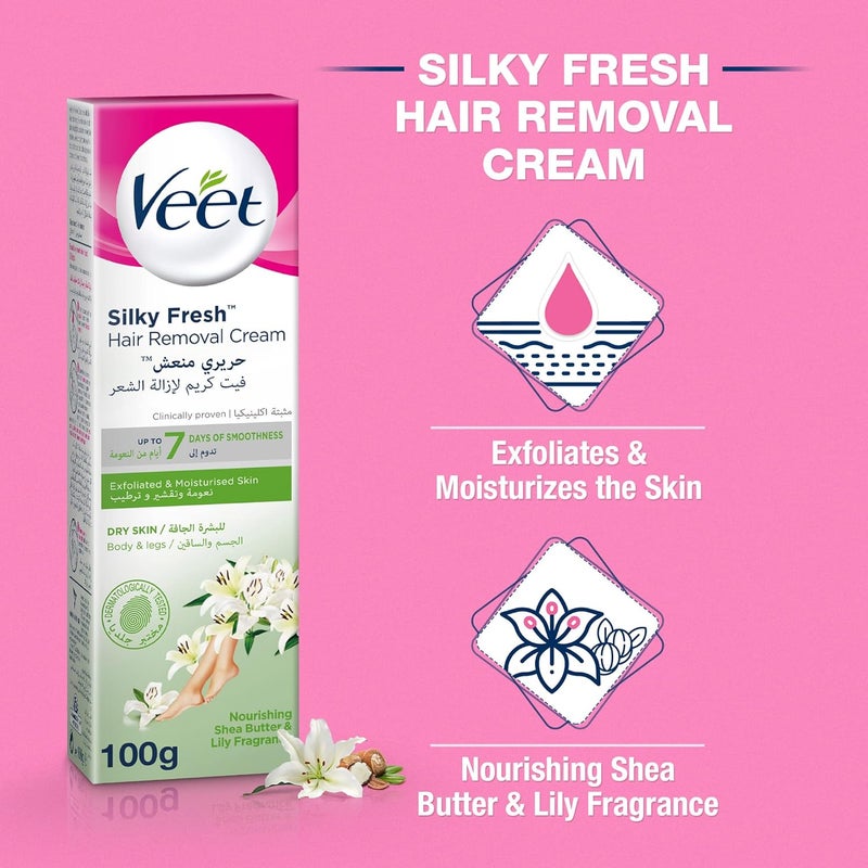 Veet Silky Fresh Hair Removal Cream with Shea Butter & Lily Scent - Image 2