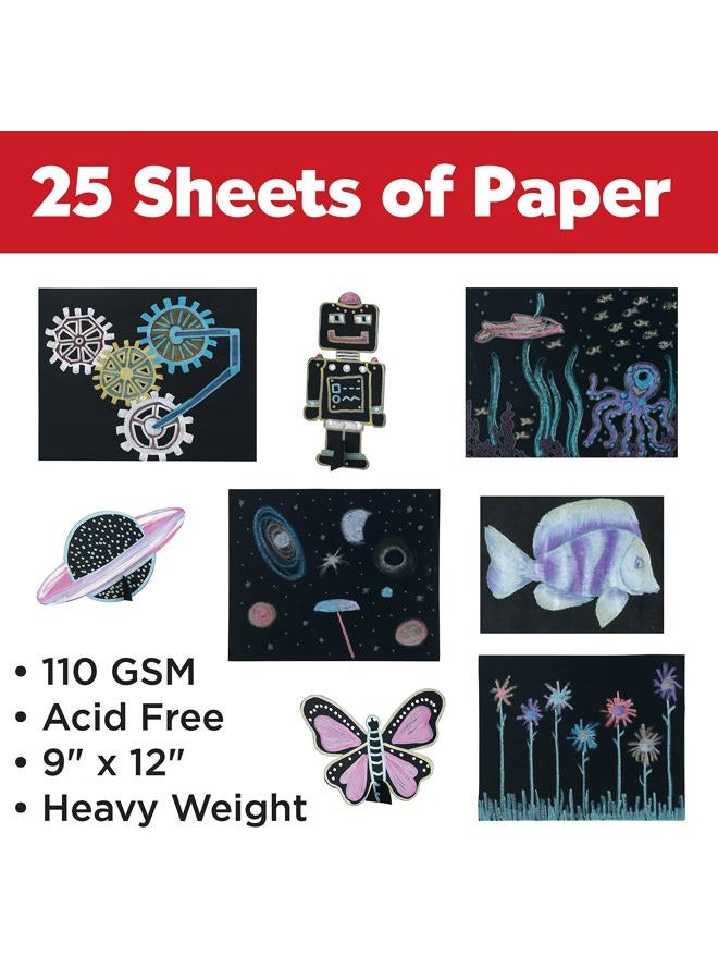 FABER-CASTELL Black Paper Pad - 25 Sheets of 9" x 12" Paper - Image 3