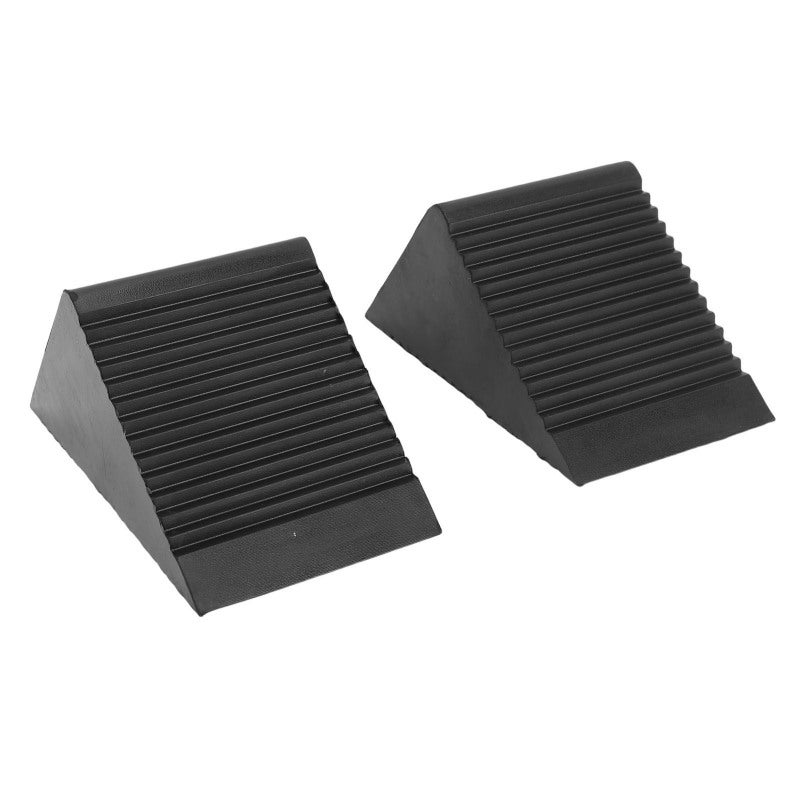 Wheel Chocks: 2-Pack Heavy Duty Rubber - Quick Grip Tread Design for RVs, Trucks, Trailers, ATVs and Cars - Image 2
