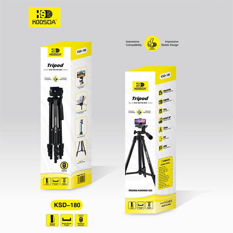 KOOSDA KSD-180 Wireless Tripod Stand with Remote – Perfect for Hands-Free Photography & Live Streaming - Image 2