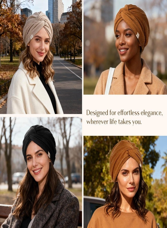 يانيبست قبعة شتوية مبطنة بقماش الساتان الناعم من ياني بيست، قبعة شتوية للجنسين، قبعة حريرية دافئة فضفاضة، أسود - Image 5