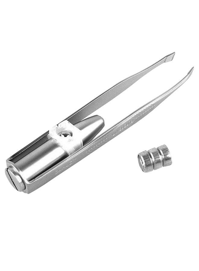 NIBEMINENT Eyelash Eyebrow Tweezer Silver - Image 1