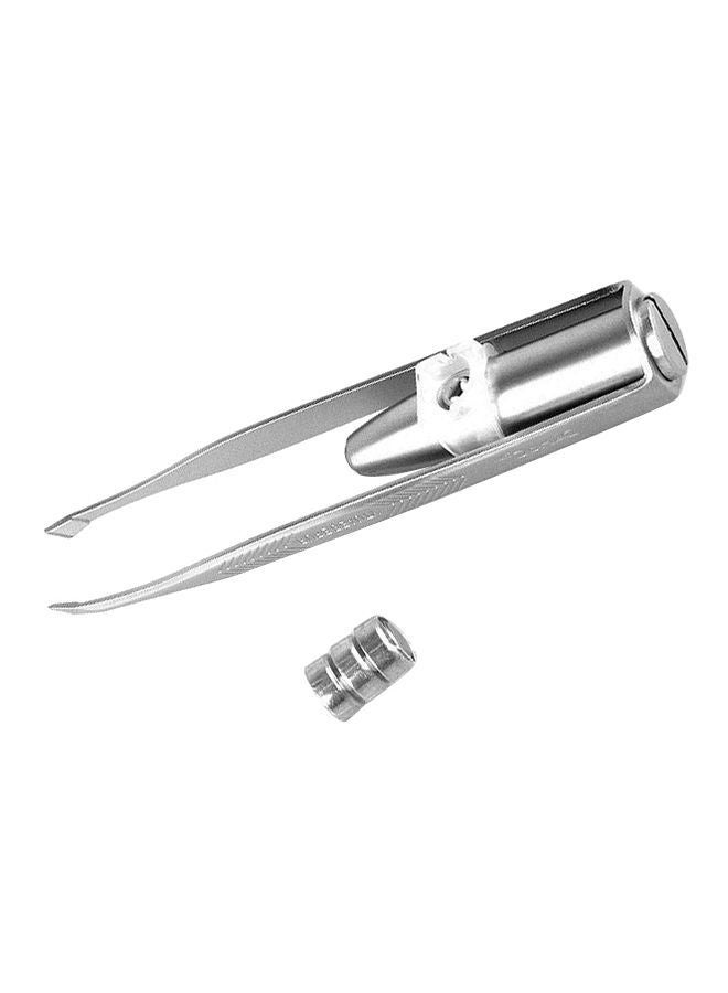 NIBEMINENT Eyelash Eyebrow Tweezer Silver - Image 3