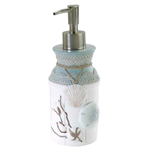 Avanti Linens  Lotion PumpSoap Dispenser Countertop Accessories Farmhouse Chic Bathroom Decor Farmhoue Shell Collection