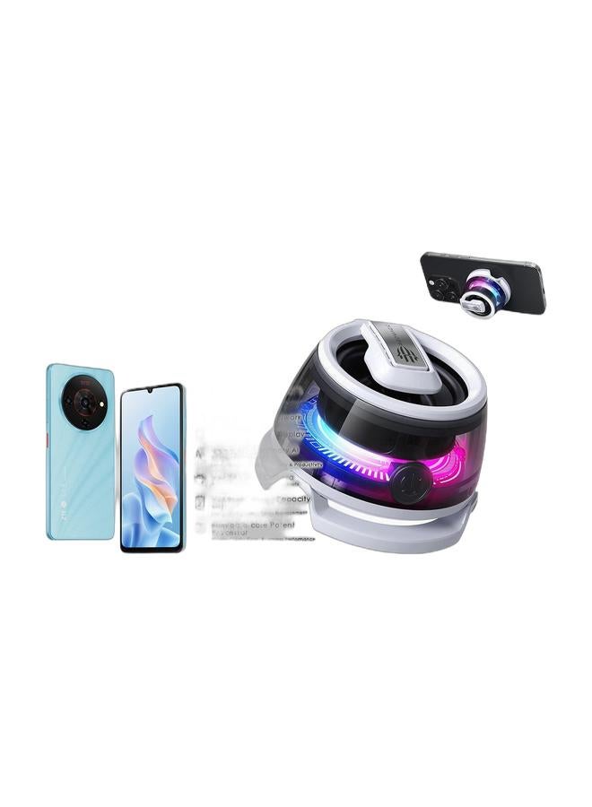 ZTE بليد A76 ثنائي الشريحة أزرق جليدي 12 جيجابايت رام 128 جيجابايت 5G و مكبر صوت نوبيا روك، مكبر صوت بلوتوث محمول مغناطيسي، تصميم شفاف سيبراني، 3 واط سوب ووفر أبيض حزمة - Image 1