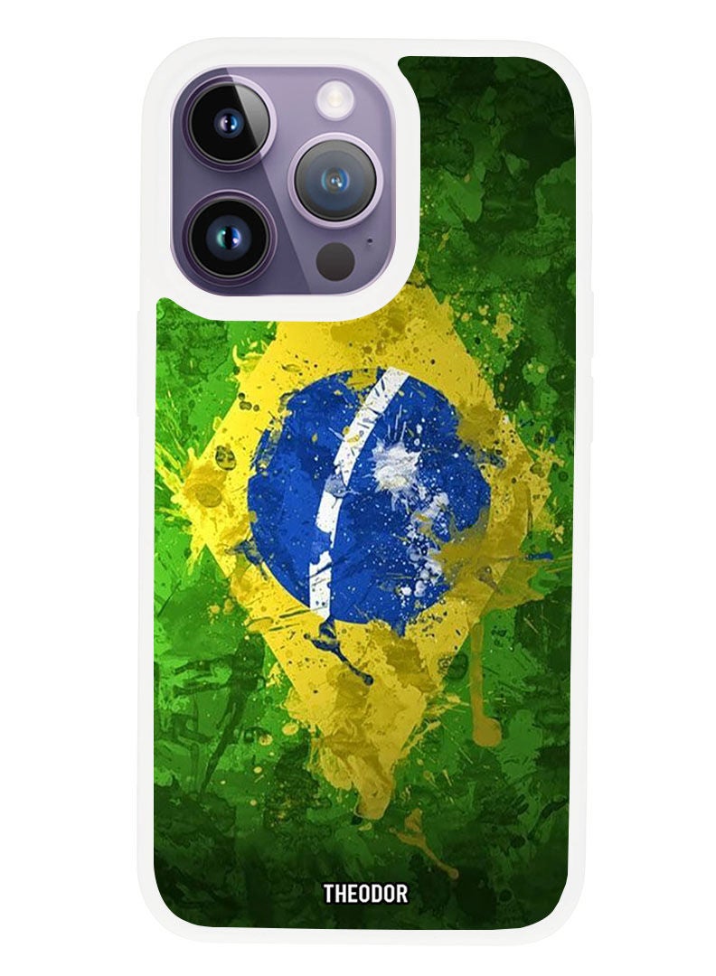 Theodor Protective Case Anti Scratch Shock Proof Cover For APPLE IPHONE 14 PRO MAX Brazil (White Bumper) - Image 1