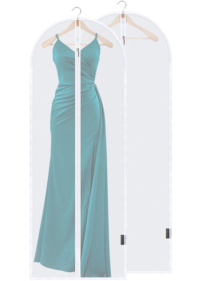 BALEINE 60'' Translucent Garment Bags, 2 Packs PEVA Dress Bag for Closet Clothes Dresses Suit Coats Storage (Black, 2PK) - Image 1