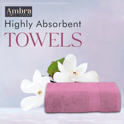 Ambra Linens 500 GSM Highly Absorbent Towel, 100% Cotton, Soft and Plush, All Seasons Use, Large, Everyday Use, Durable (1 Piece of Bath Towel, Lilac) - Image 2