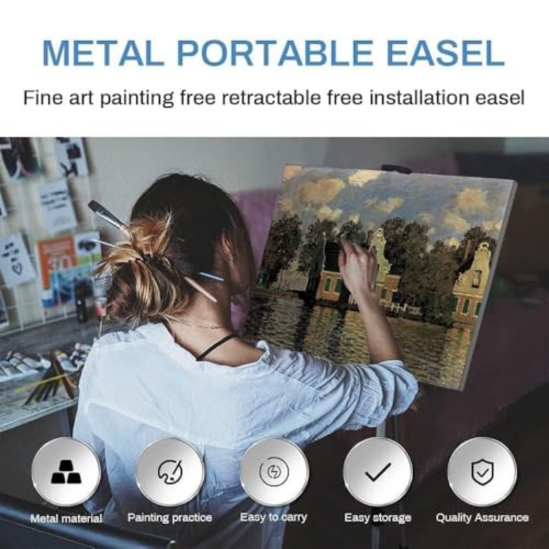 Art Easel Stand for Painting and Sign - 17 to 66 Inch Adjustable Aluminum Tripod Easels for Display, Portable Canvas and Poster Stand with Carry Bag for Beginners, Students and Classroom Use - Image 2