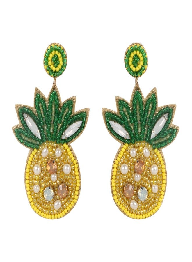 Nirvani Beaded Pineapple Earrings Fabric Earring for women and girl's - Image 1