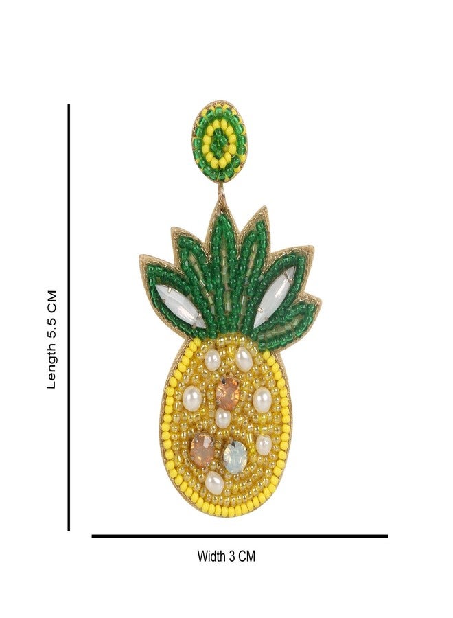 Nirvani Beaded Pineapple Earrings Fabric Earring for women and girl's - Image 4