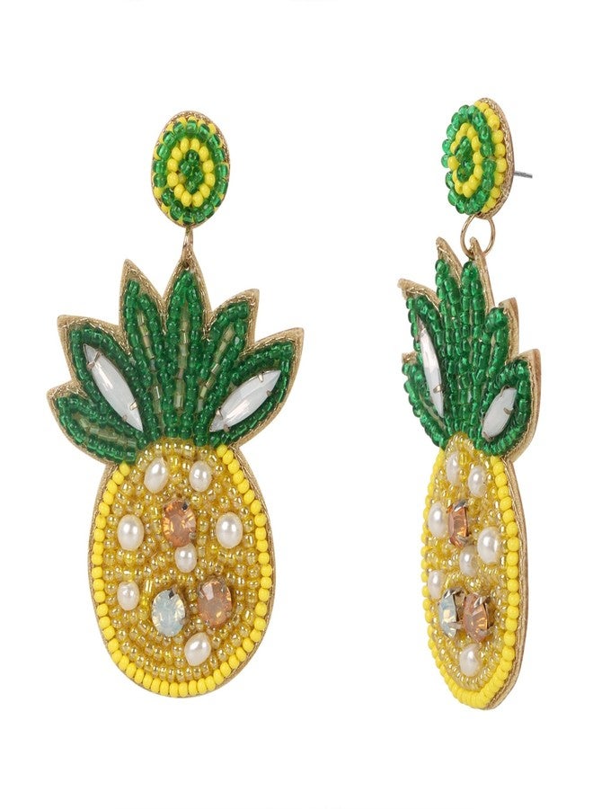Nirvani Beaded Pineapple Earrings Fabric Earring for women and girl's - Image 3