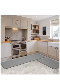 Next Vogue Next Vogue Cushioned Anti-Fatigue, 2 Piece Set, Gray Kitchen Mats, Non Skid Waterproof Comfort Standing Kitchen Mats 120cmx44cm and 75cmx44cm  - Image 1